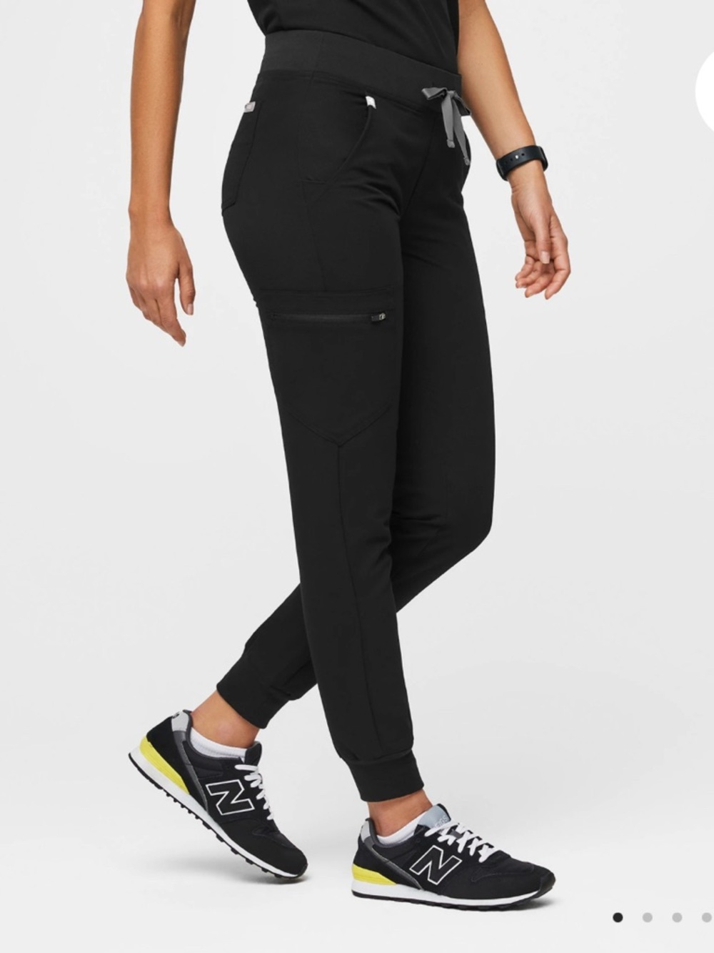 Figs Black Women's Cargo Jogger Pants with Drawstring